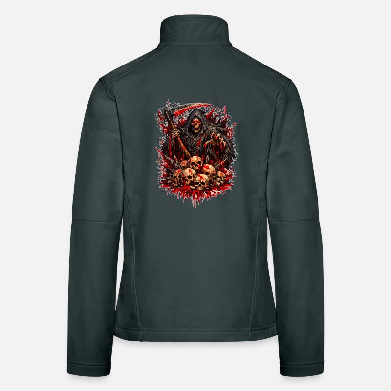 Grim Reaper with Skull Mountain Women's Softshell Jacket