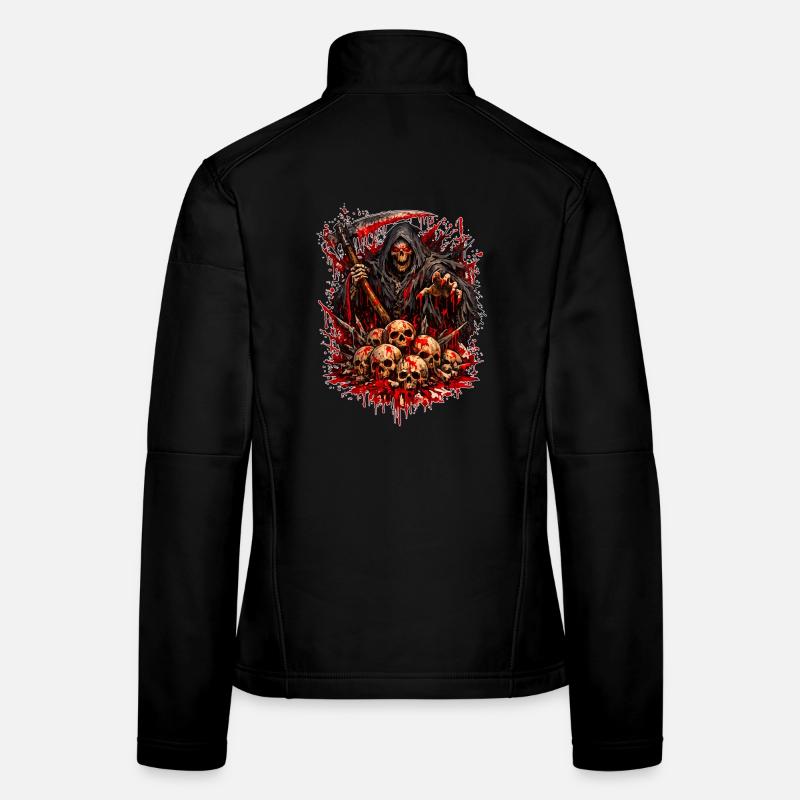 Sensenmann mit Schädelberg - Frauen Softshelljacke - Schwarz