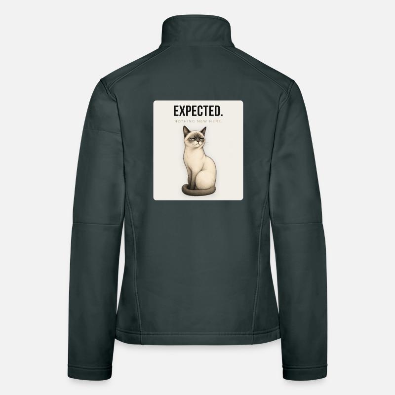 EXPECTED. Noble Cat Dry Humor Meme Design Women's Softshell Jacket