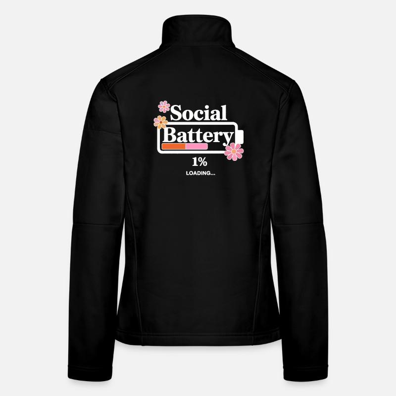 Social Battery Empty – Mental Health Design - Women's Softshell Jacket - black