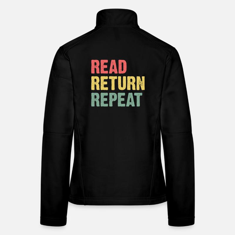 Read Return Repeat - Pastell Typo Frauen Softshelljacke