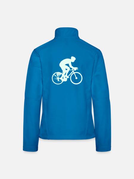 Radfahrer Silhouette Mint - Frauen Softshelljacke - Schwarz - Hinten