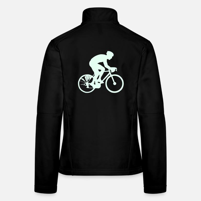 Cyclist Silhouette Mint Women's Softshell Jacket