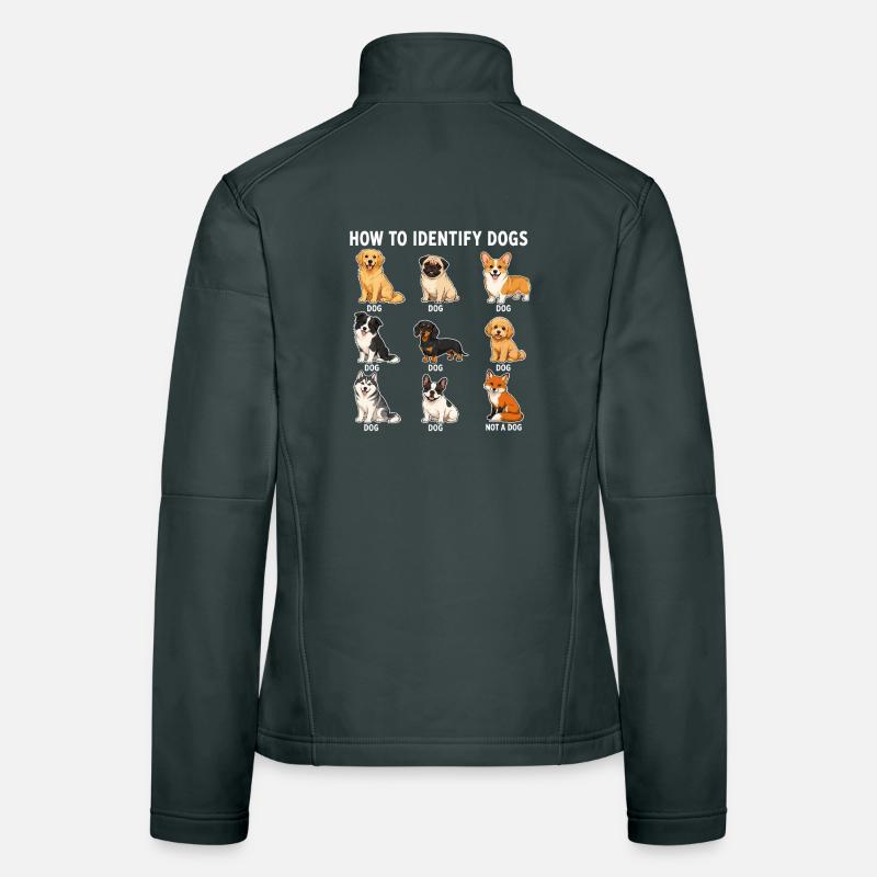Comment reconnaître les chiens Humour drôle de table canin Veste en tissu softshell Femme