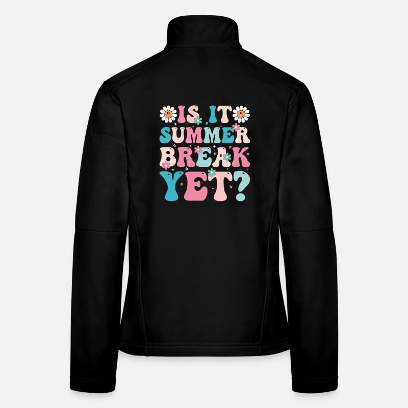 Sommerpause Retro-Blumen Schriftzug Frauen Softshelljacke