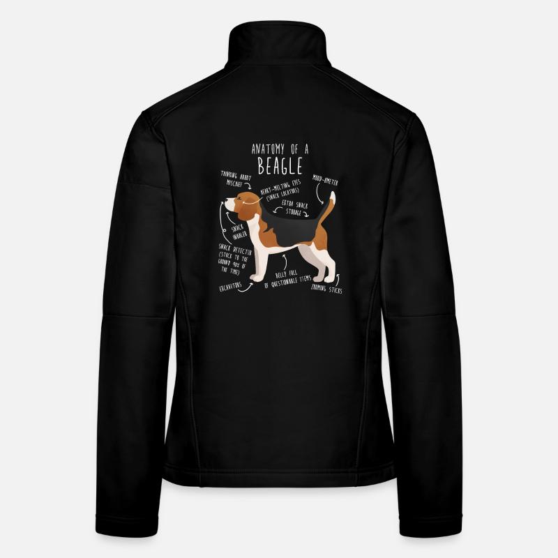 Anatomie des Beagle-Hundes Frauen Softshelljacke