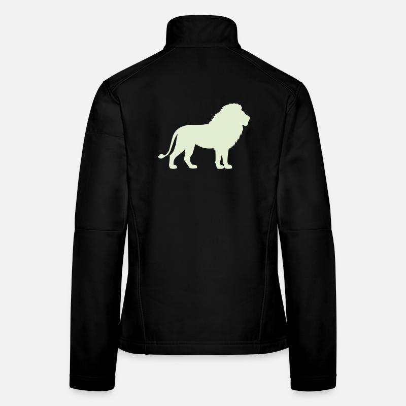 Lion Silhouette Vert Pastel Veste en tissu softshell Femme