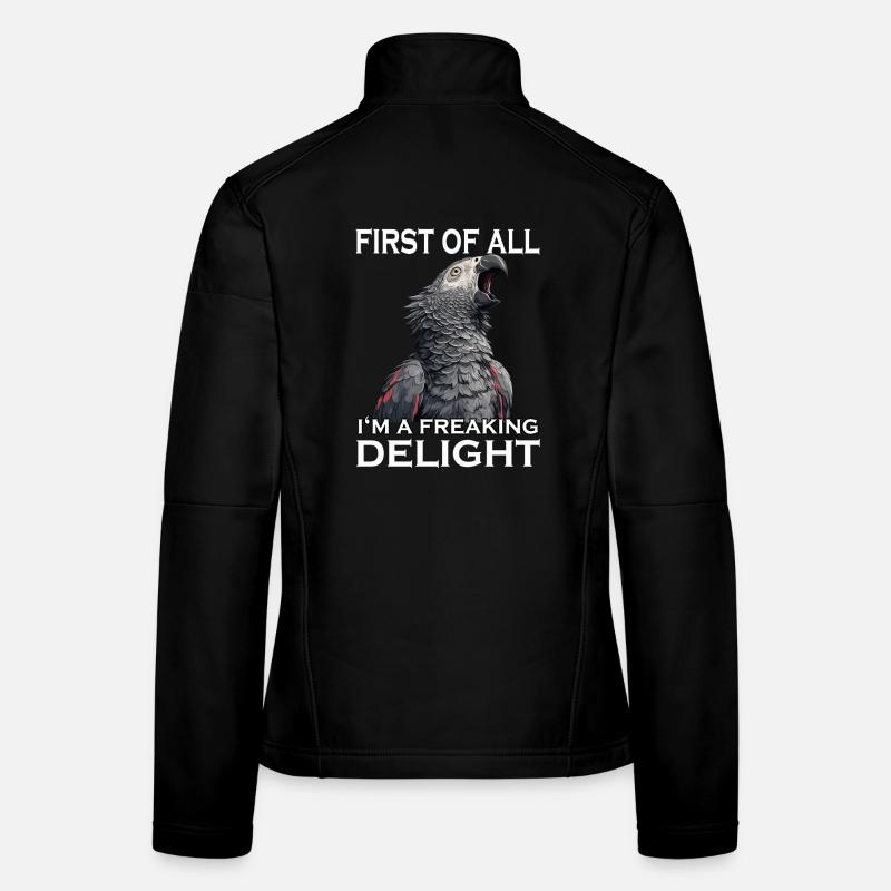 Naughty Grey Parrot Sarcasm Funny Parrot Women's Softshell Jacket