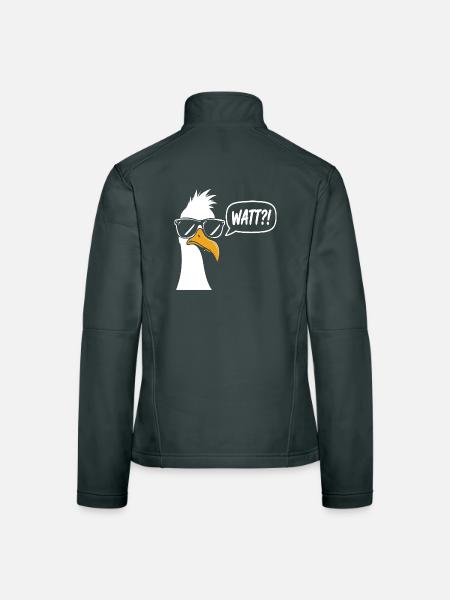 Sonnenbrillen Möwe mit Watt?! - Frauen Softshelljacke - Schwarz - Hinten