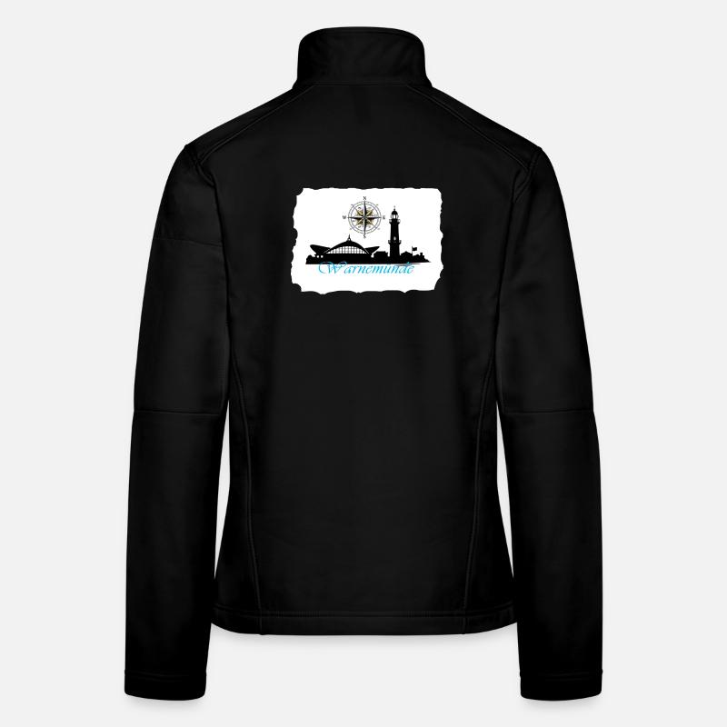 Warnemünde Compass & Lighthouse Silhouette Women's Softshell Jacket