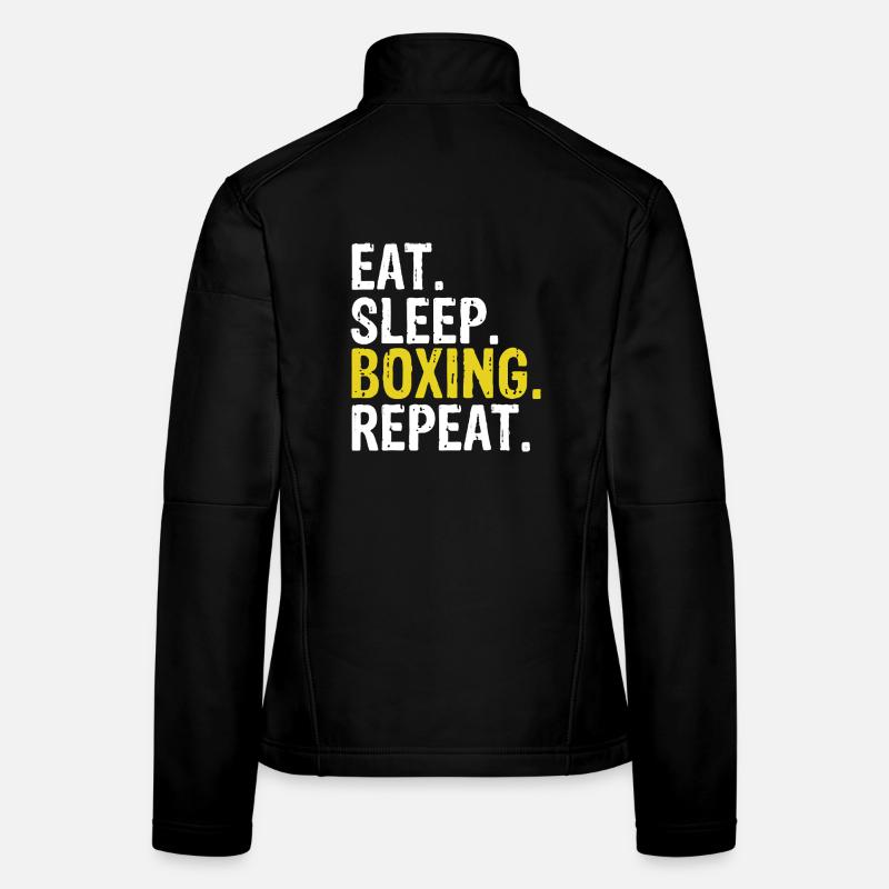 Eat Sleep Boxing Repeat Graphic Tee Women's Softshell Jacket