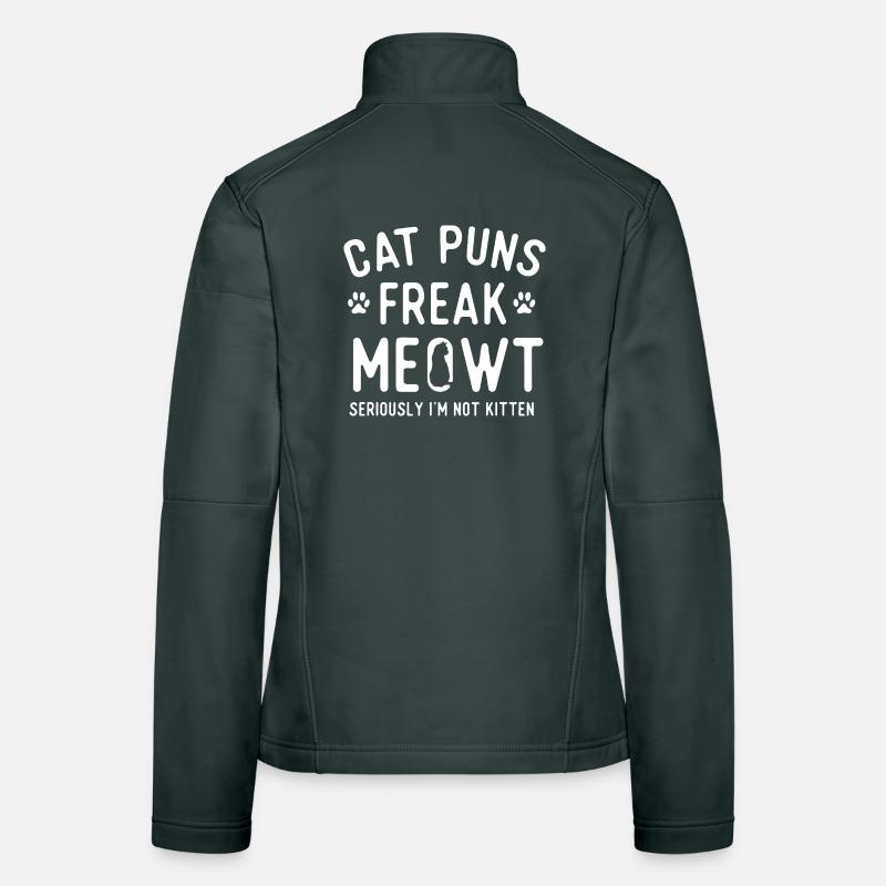 Chat Jeu de mots Freak Meowt Veste en tissu softshell Femme