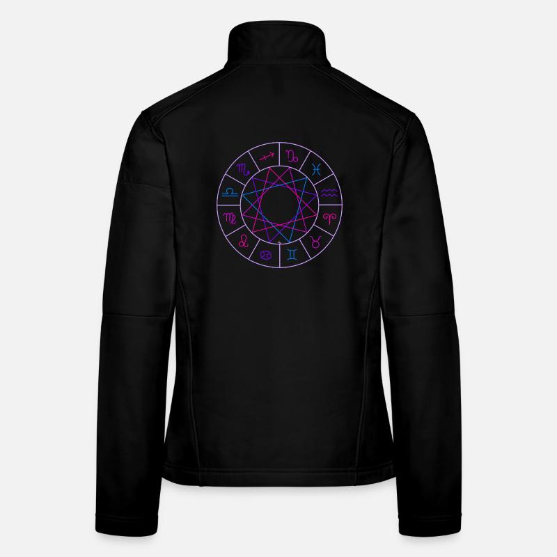 Roue des 12 signes du zodiaque Veste en tissu softshell Femme