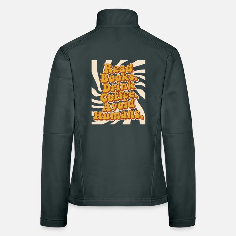 Introvertiert Leseratte Kaffee Bücher  Frauen Softshelljacke