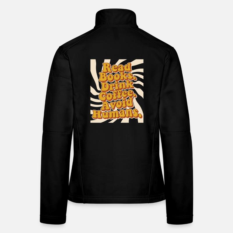 Introvertiert Leseratte Kaffee Bücher  Frauen Softshelljacke
