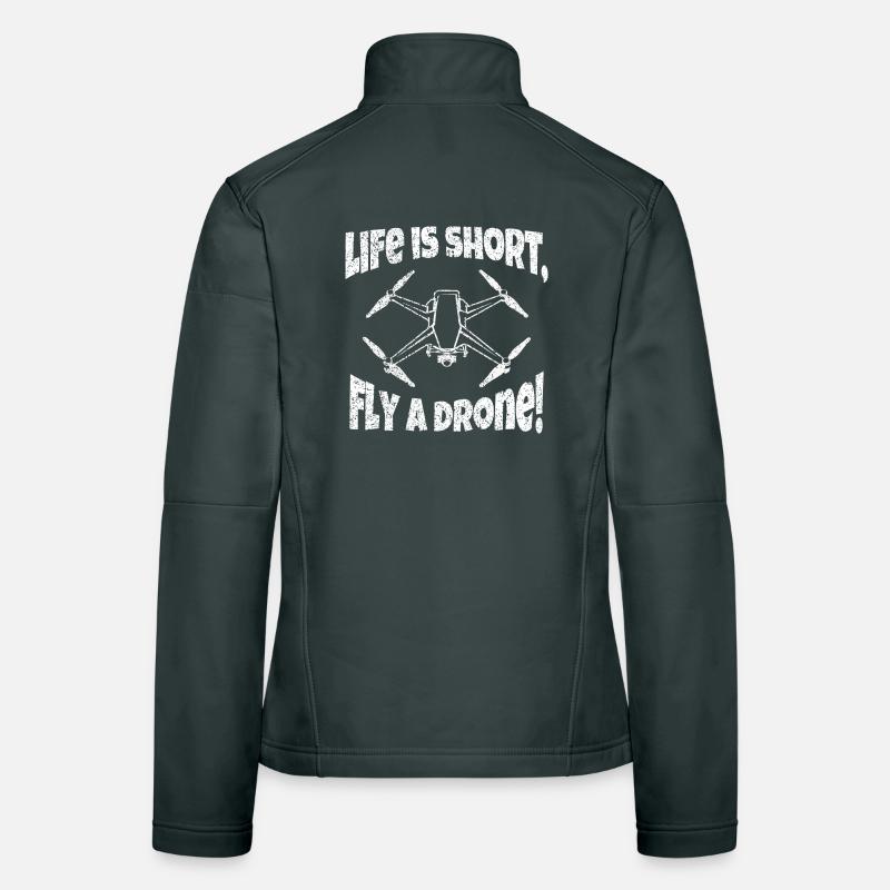 Drone Cinematic FPV Flying Nature Retro Gift Women's Softshell Jacket