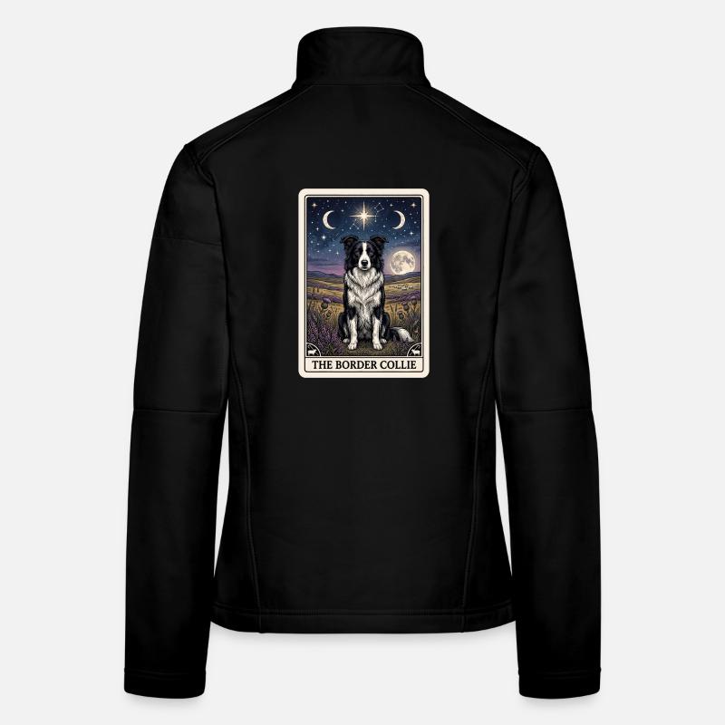Carte de tarot Border Collie Veste en tissu softshell Femme