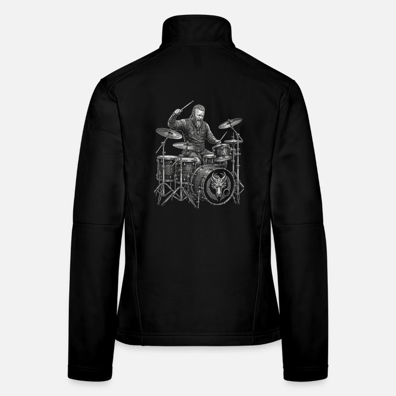 Ragnar Lodbrok plays drums Women's Softshell Jacket