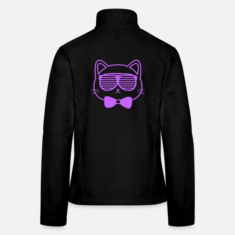 Chat avec des lunettes de soleil Veste en tissu softshell Femme