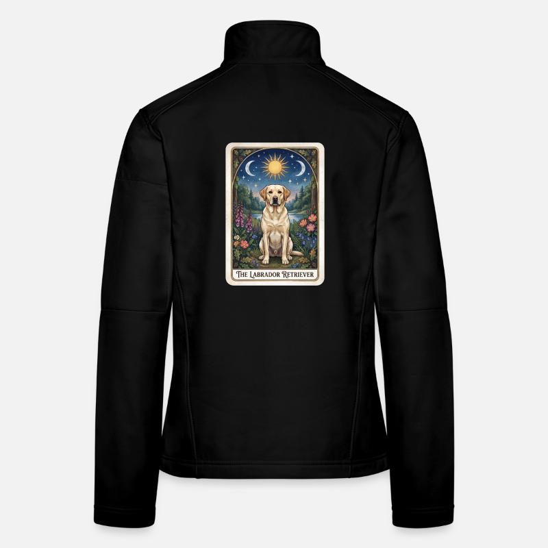Labrador retriever dans le jardin nocturne éclairé par la lune Veste en tissu softshell Femme