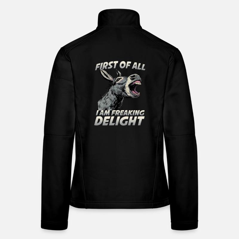 Design d’ami et propriétaire d’âne Gris âne Veste en tissu softshell Femme