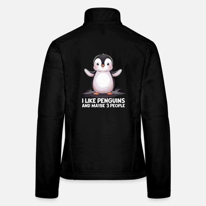 Drôle de Pingouin Dire Imprimer Veste en tissu softshell Femme