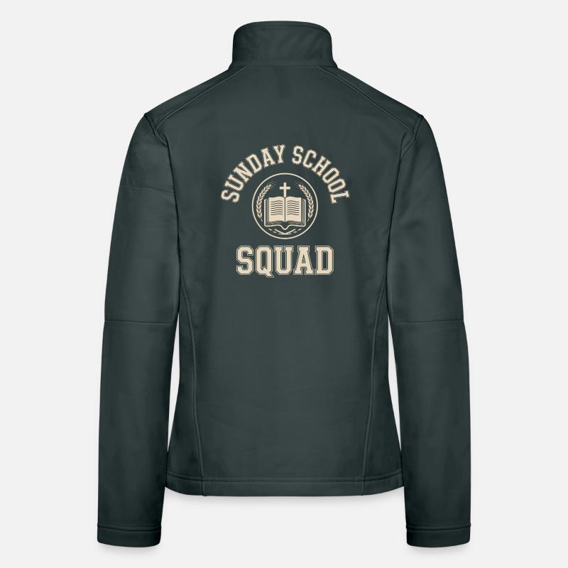 Sunday School Squad Emblem Women's Softshell Jacket