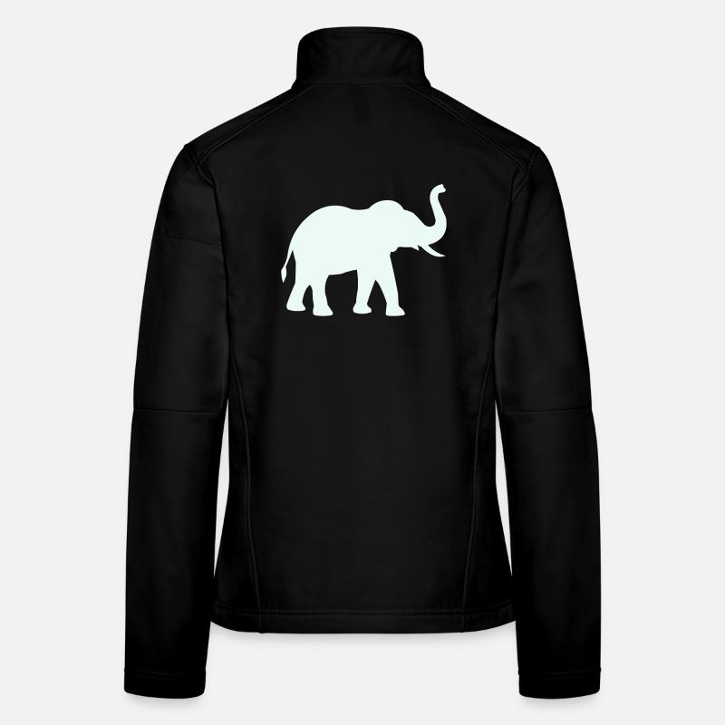 Silhouette d’éléphant menthe pastel Veste en tissu softshell Femme