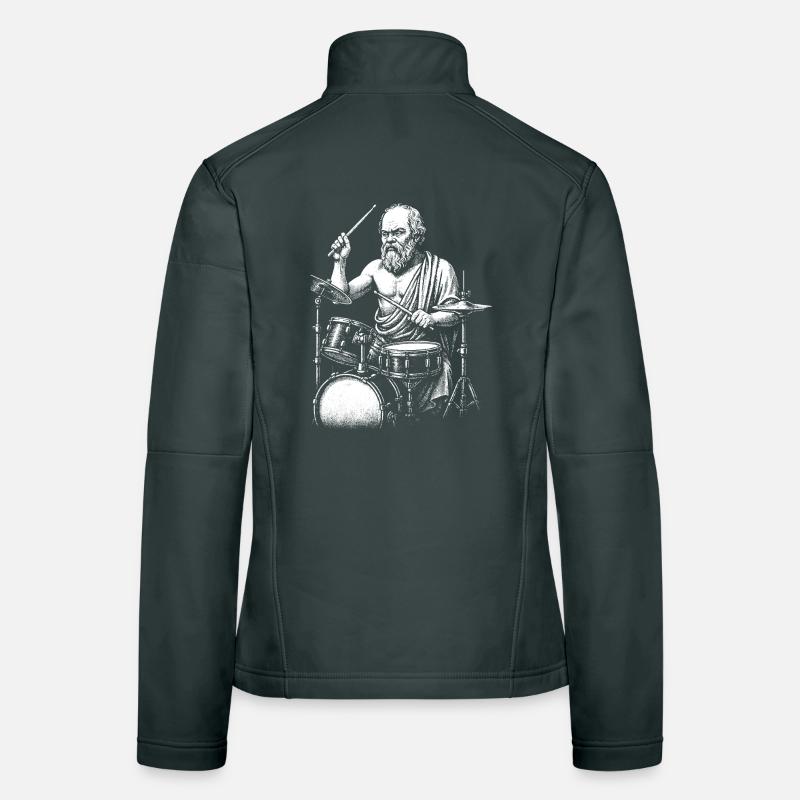 Ancient Greek Philosopher Socrates Drumming Women's Softshell Jacket