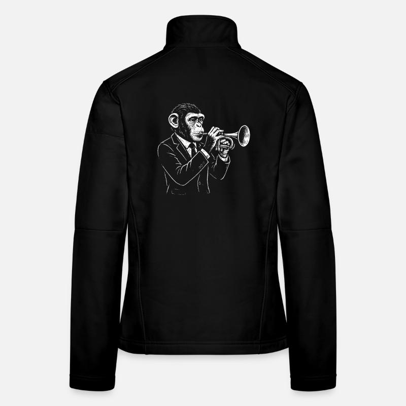 Chimp Jazz Trompete im Anzug Frauen Softshelljacke