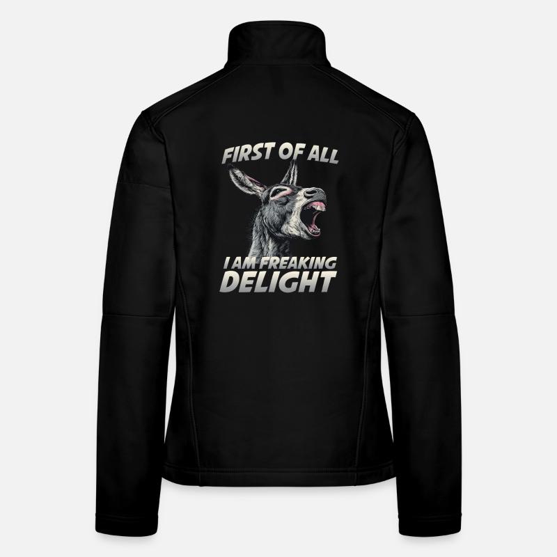 Domestic donkey dwarf donkey long-eared donkey farm Women's Softshell Jacket