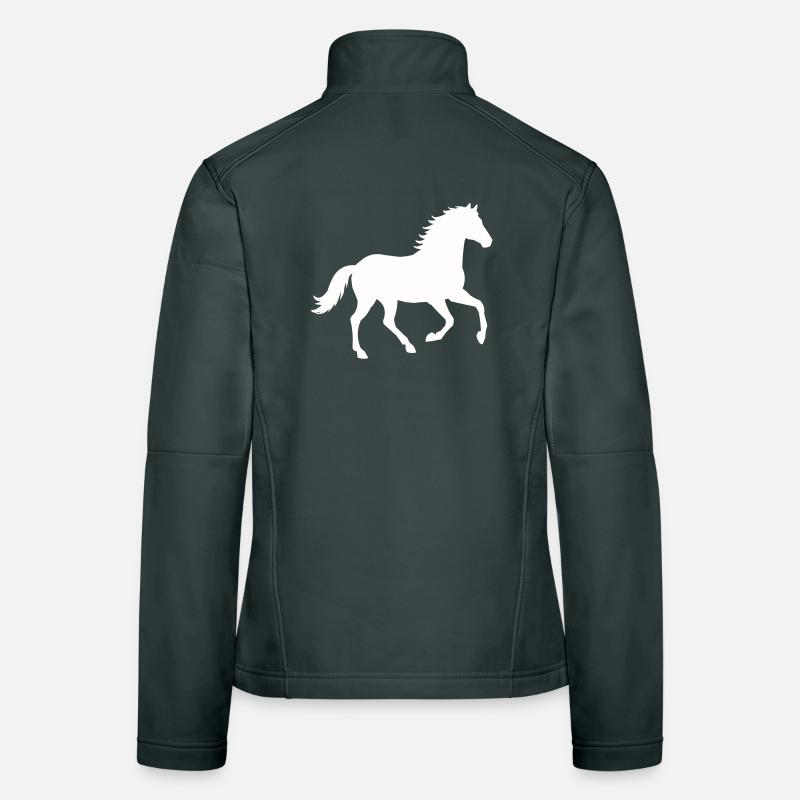 Silhouette d’un cheval sauvage Veste en tissu softshell Femme