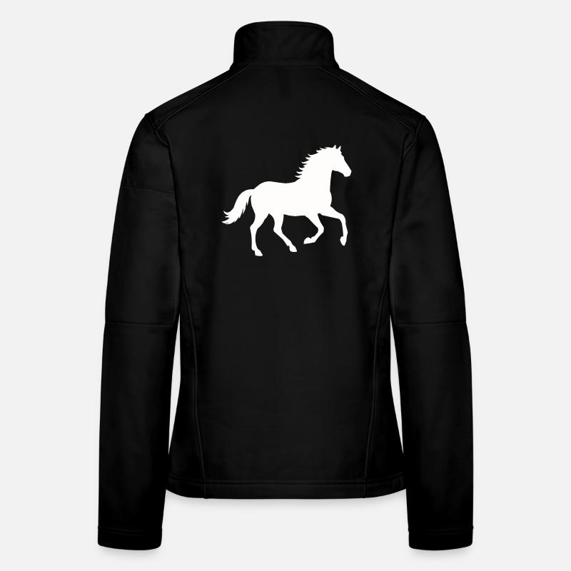 Silhouette d’un cheval sauvage Veste en tissu softshell Femme