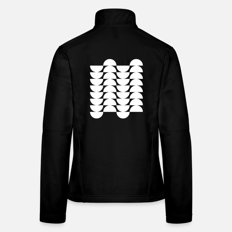Wellengitter-Halbkreismuster Frauen Softshelljacke