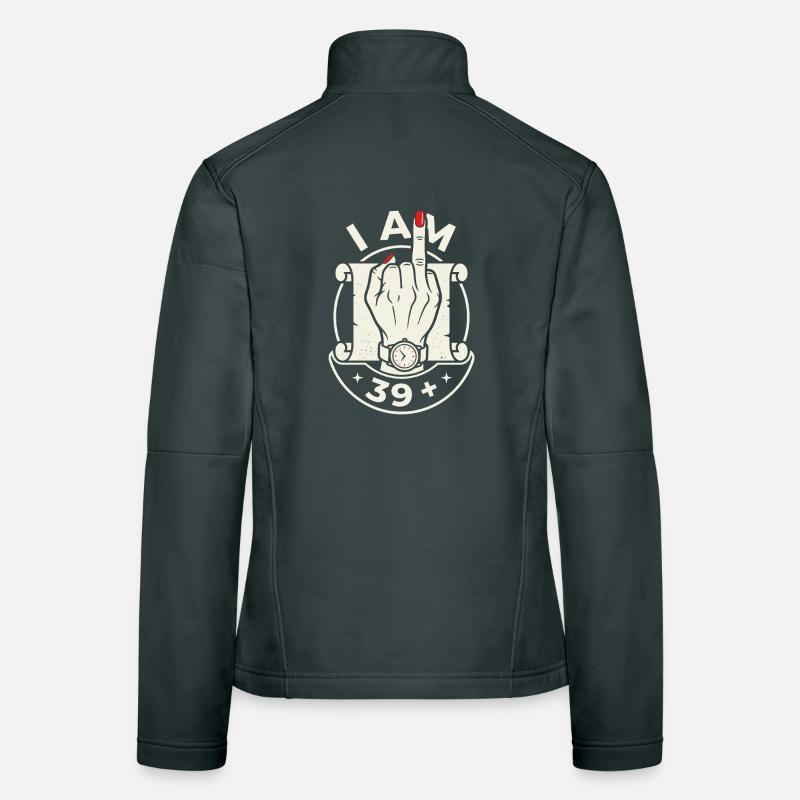 Anniversaire 40 Ans 39 Plus Doigt D'honneur Veste en tissu softshell Femme