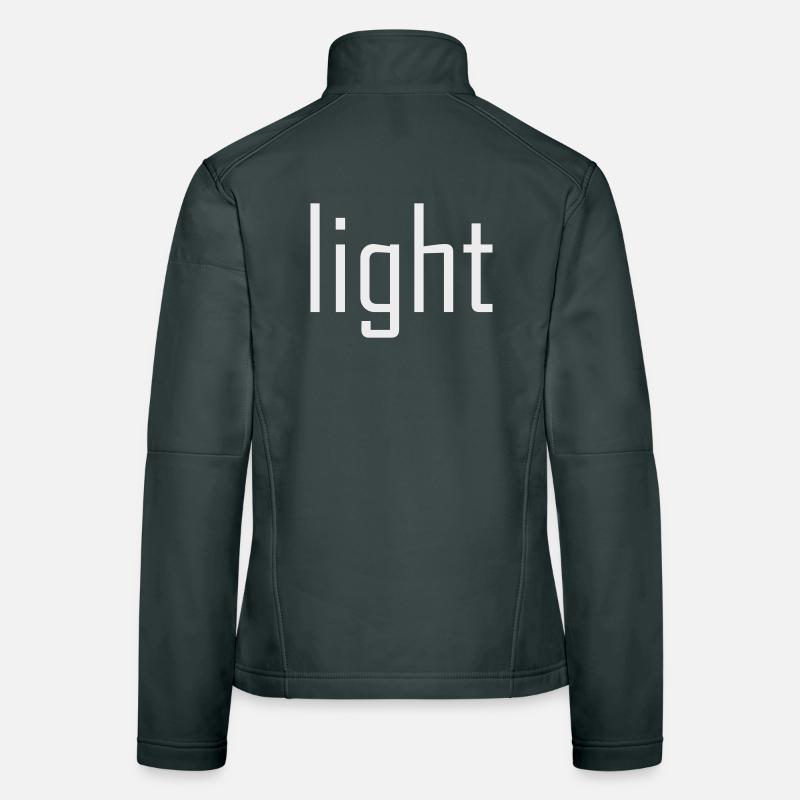 Bright Light Light - typographie sur le soleil noir Veste en tissu softshell Femme