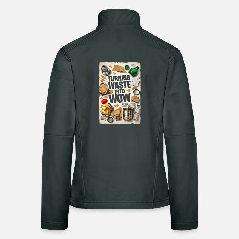 Abfall wird Wow | Upcycling Recycling Frauen Softshelljacke