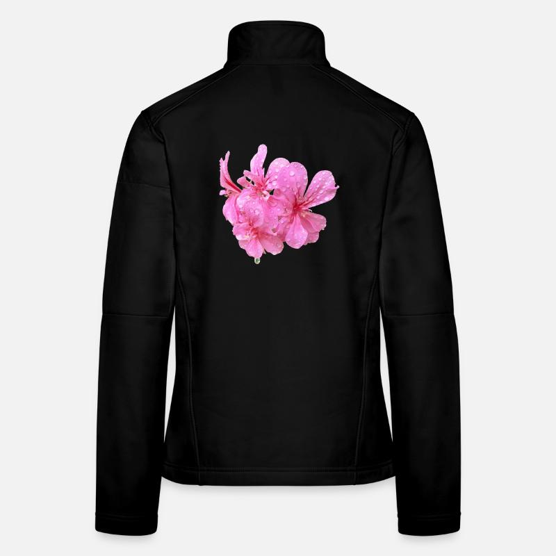 Vibrant_Pink_Geranium_Flowers - Frauen Softshelljacke - Schwarz