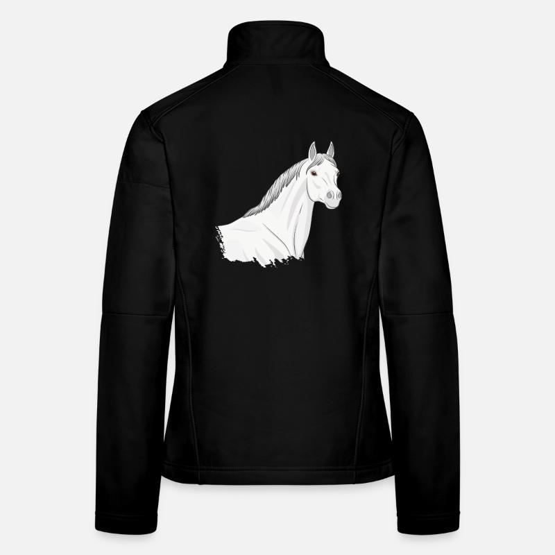 La tête d'un cheval Abbayan gris clair Veste en tissu softshell Femme