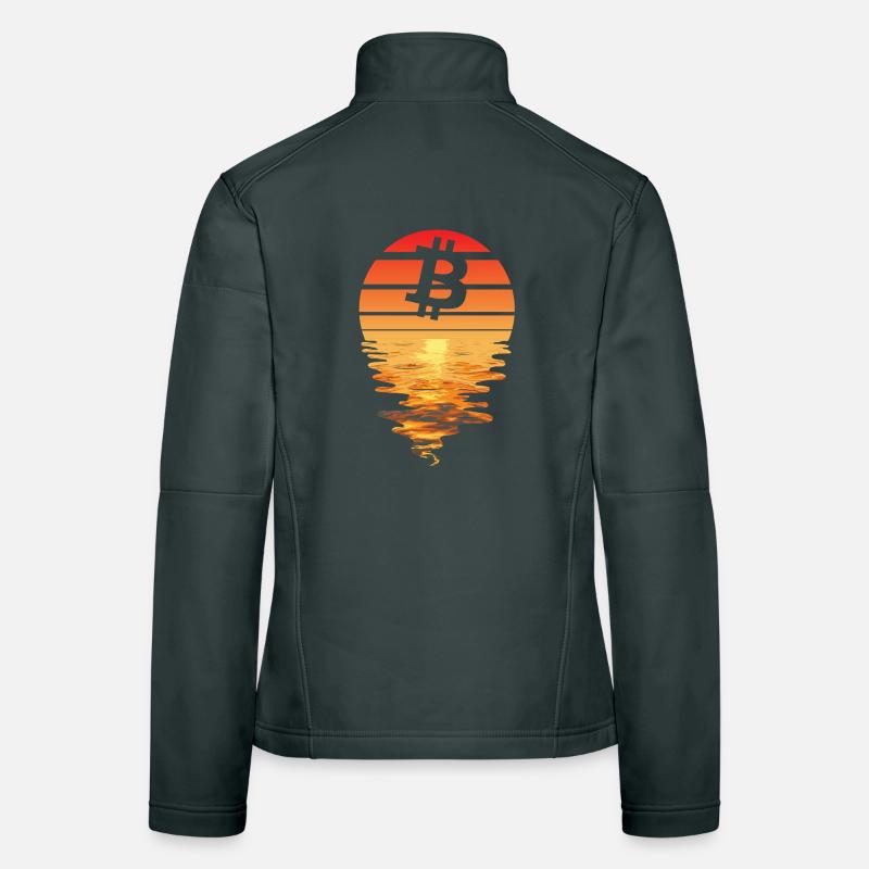 Bitcoin Retro Sunnendoom Veste en tissu softshell Femme