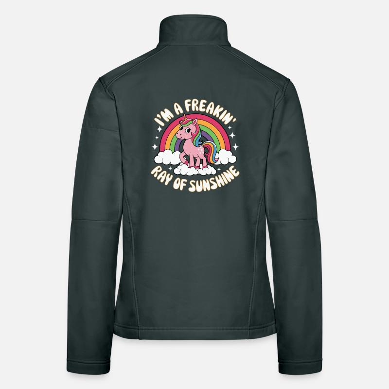 Cadeau de citation du Rayon de Soleil de la Licorne Veste en tissu softshell Femme