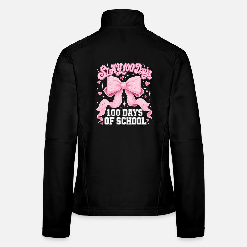 Coquette rose à nœud papillon Slay 100 Day School Veste en tissu softshell Femme