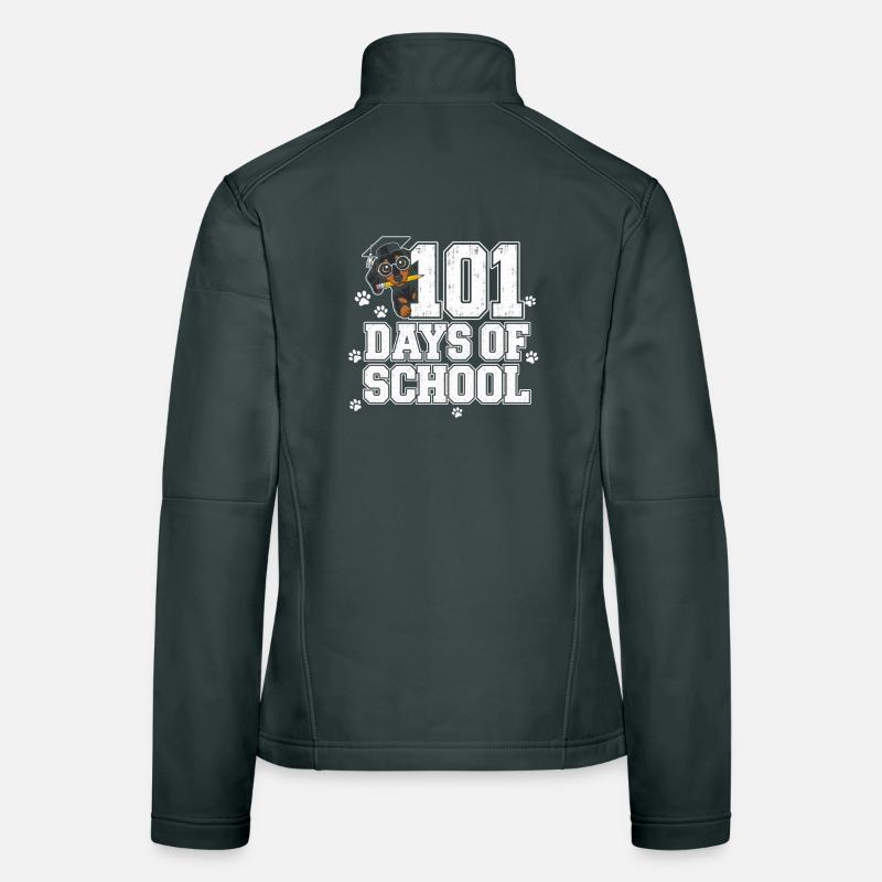 Teckel 101 Day School Empreintes de patte Doxie mignonne Veste en tissu softshell Femme