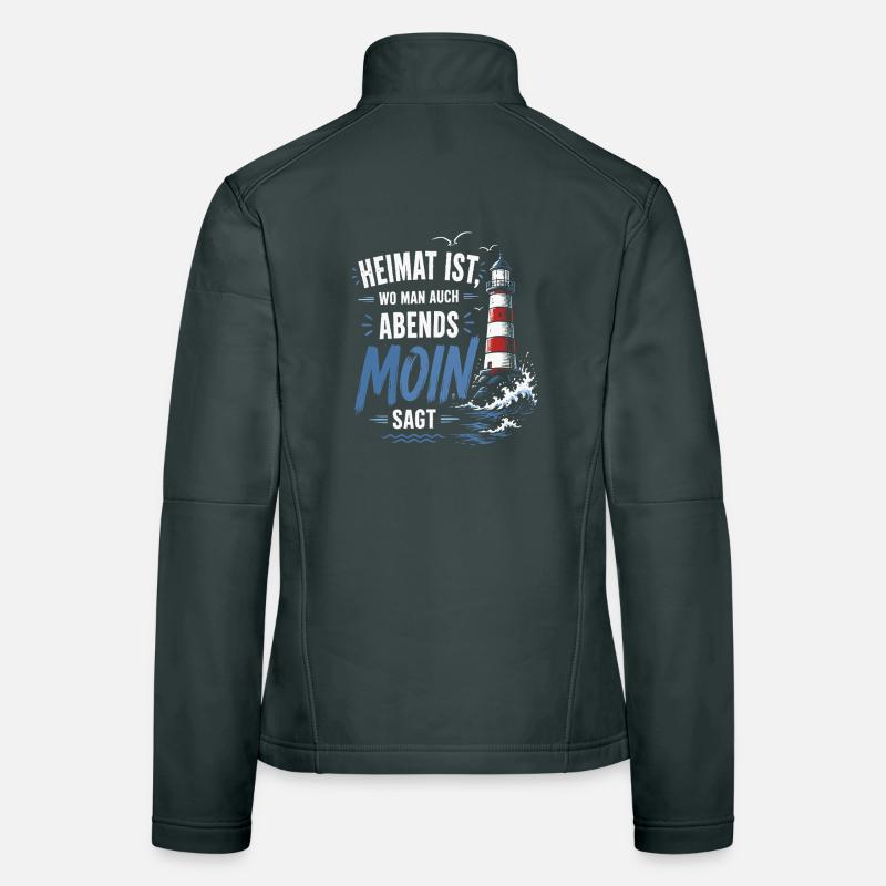 Heimat Moin Abend Leuchtturm Frauen Softshelljacke