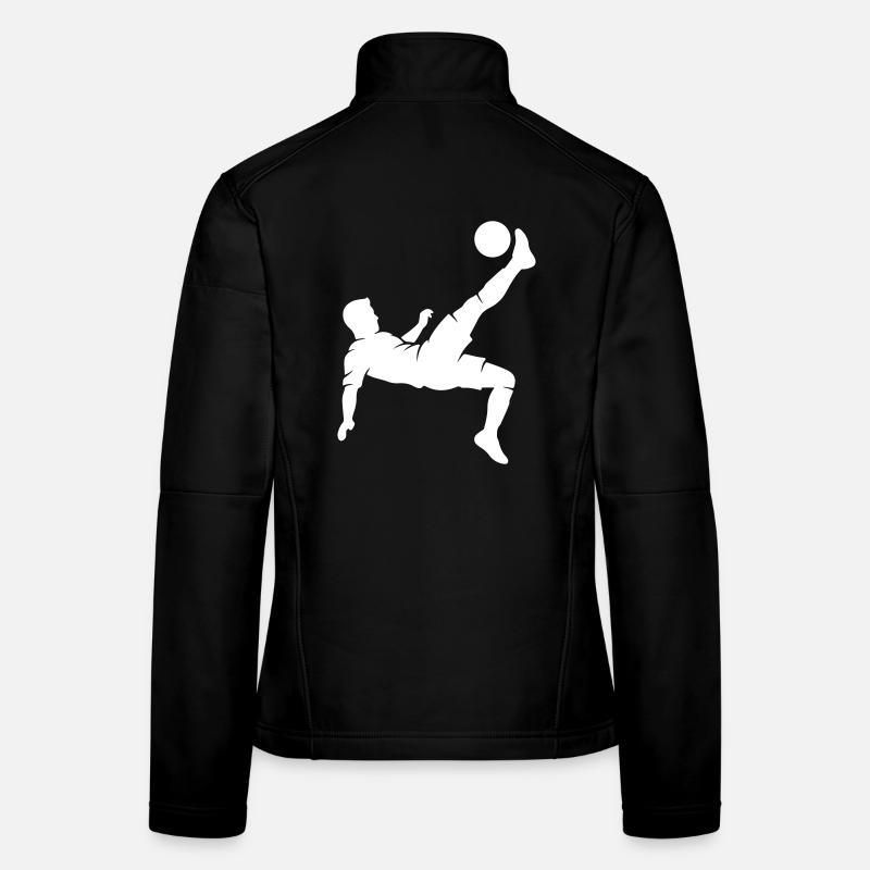 Fussballer Fallrückzieher - Frauen Softshelljacke - Schwarz