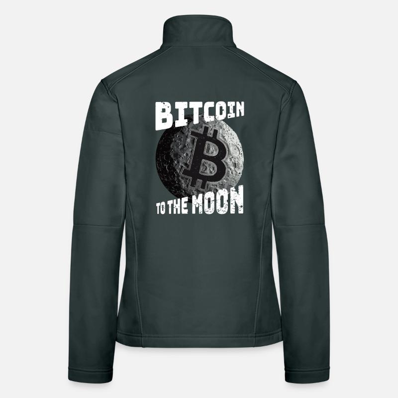Mème du Bitcoin à la lune Veste en tissu softshell Femme