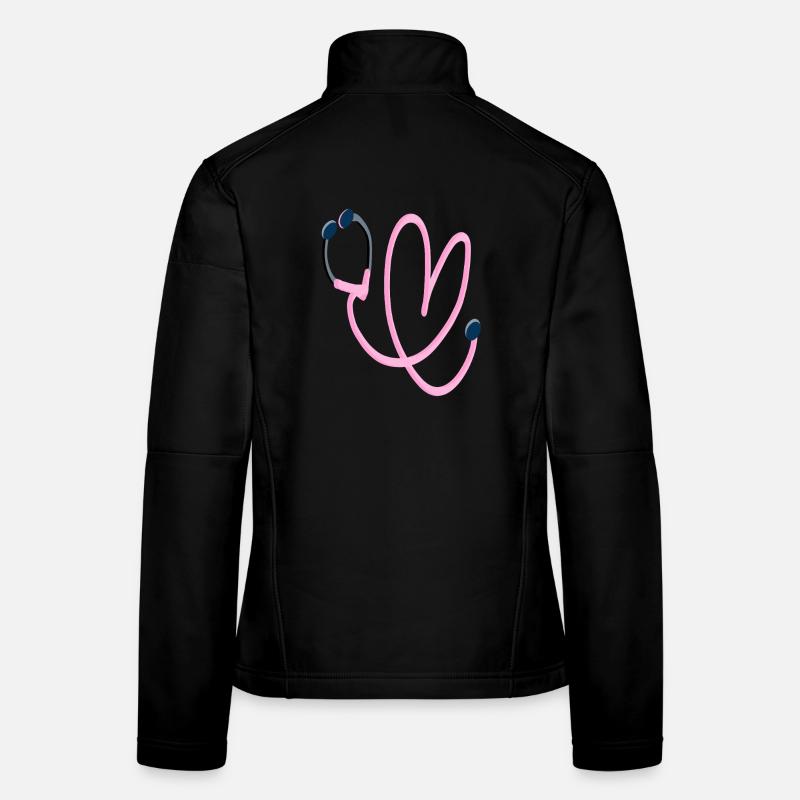 Rosa Herz Stethoskop Frauen Softshelljacke