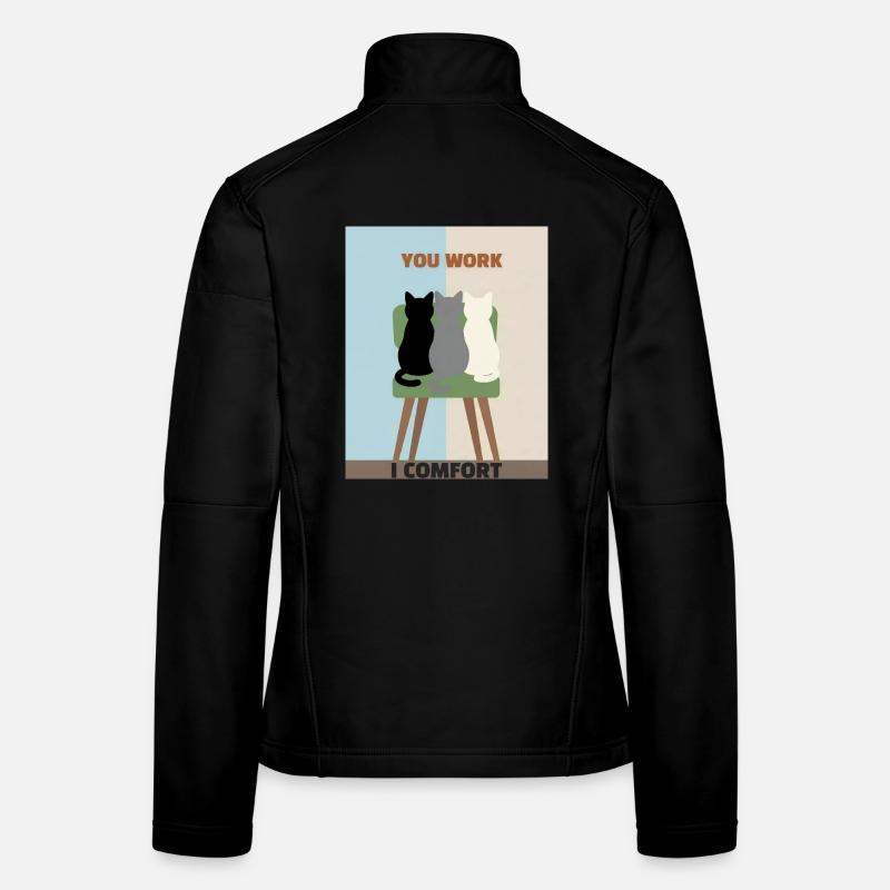 Cats in Chairs: Comfort over Work Women's Softshell Jacket