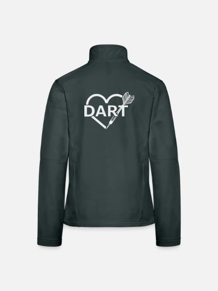 Dart, Dartpfeil Herz Design - Designfarbe variabel - Frauen Softshelljacke - Schwarz - Hinten