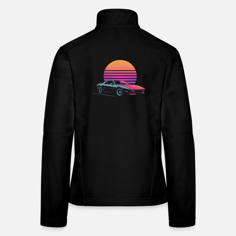 Vaporwave Auto Outrun Sunset 80s Synth Women's Softshell Jacket